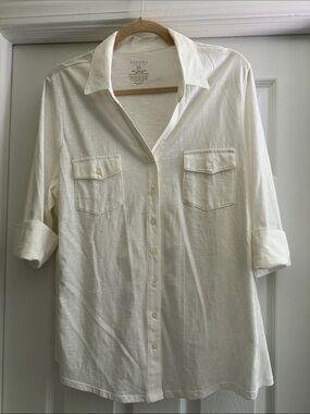 Sonoma Essentials White Button-Up Shirt 100% Cottin New without tags Size XL